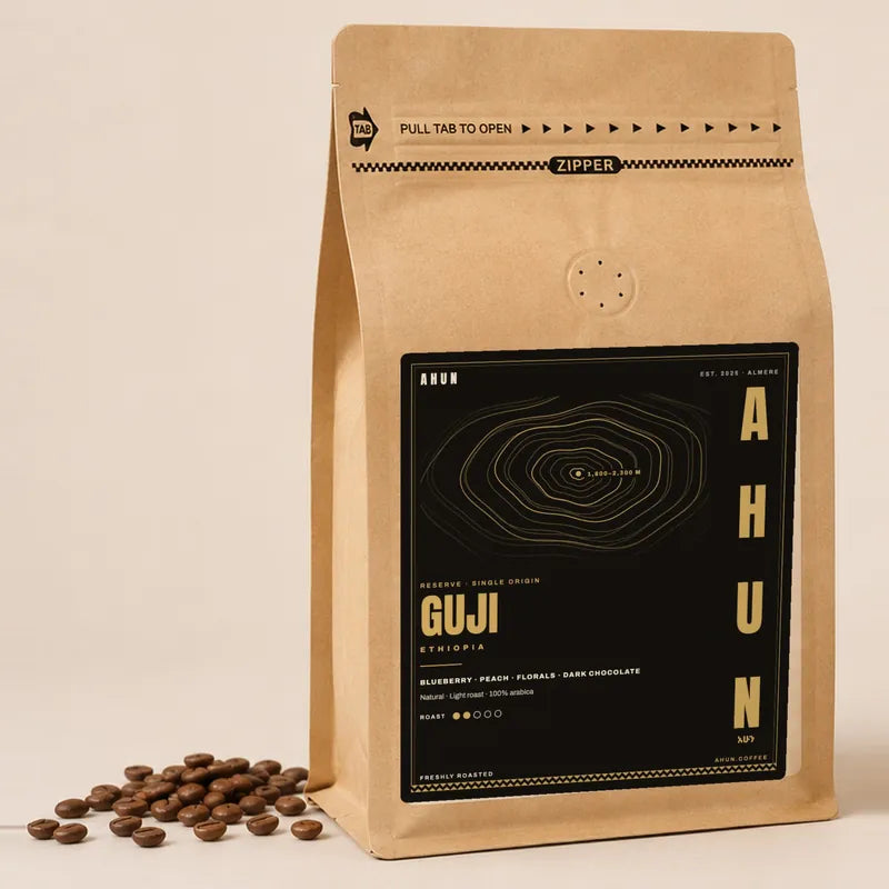 Black bag of AHUN Guji Reserve, single origin Ethiopia
